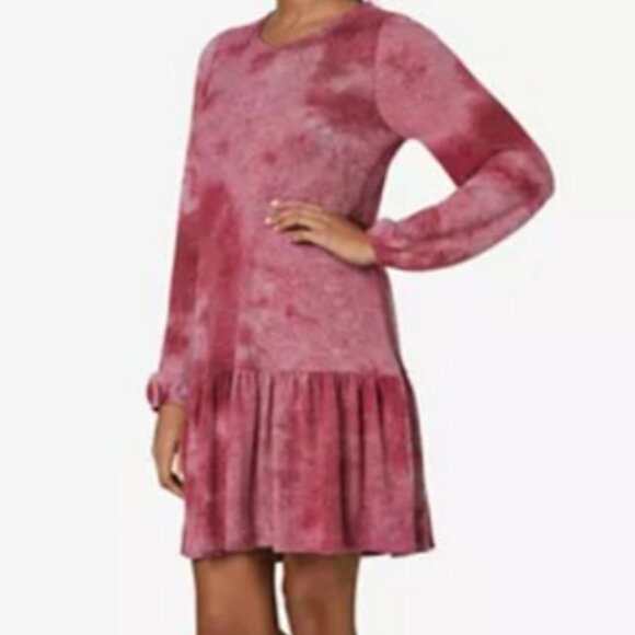 Ultra Flirt Plus Tie-Dye Long Sleeve Short Sweaterdress - Picture 2 of 8